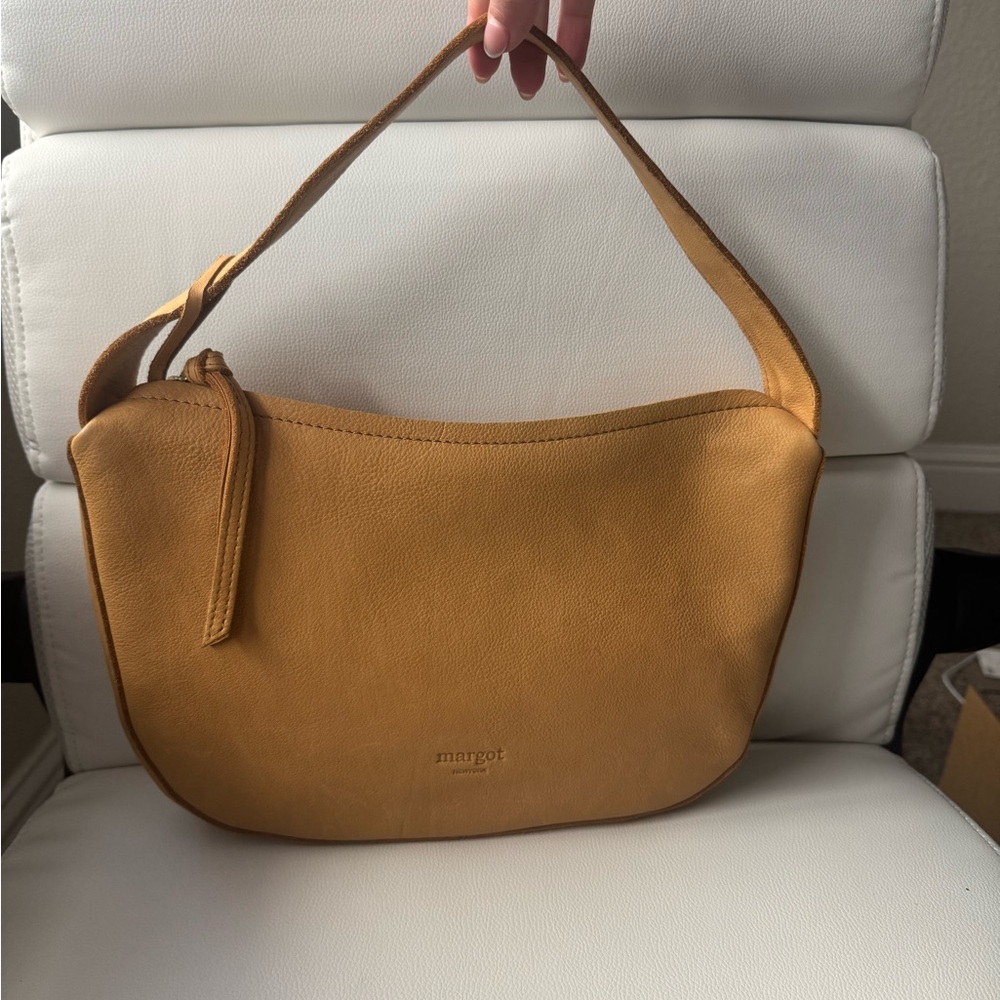margot Mustard Yellow Leather Shoulder Bag